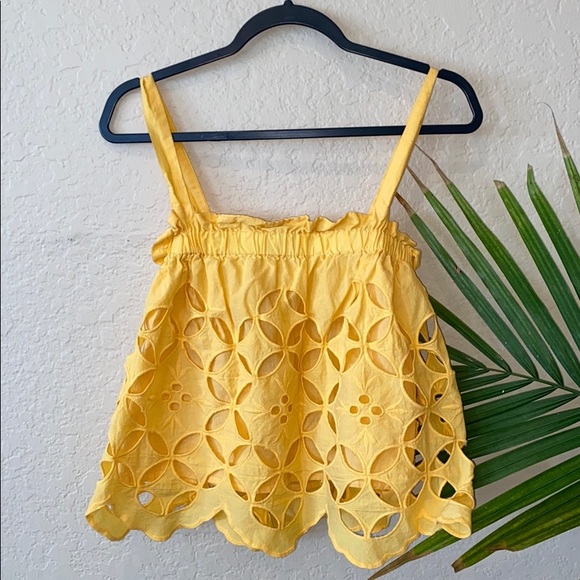 coco + Jaimeson Tops - Coco & Jaimeson yellow cut out floral tank